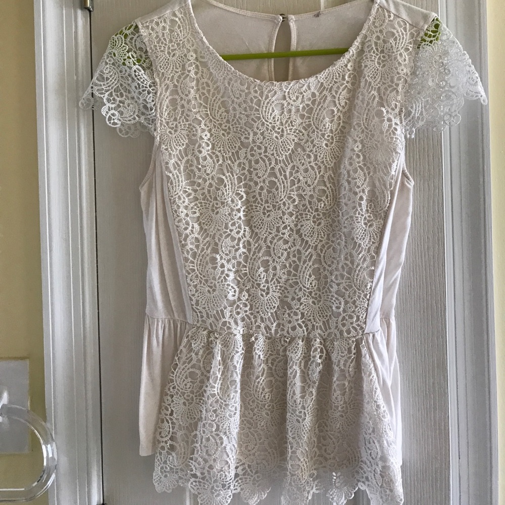 Cream lace shoulders