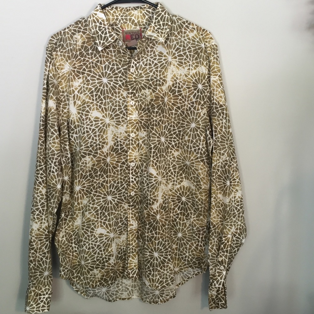 Men's Long Sleeve Mandala/Geometric Button Up