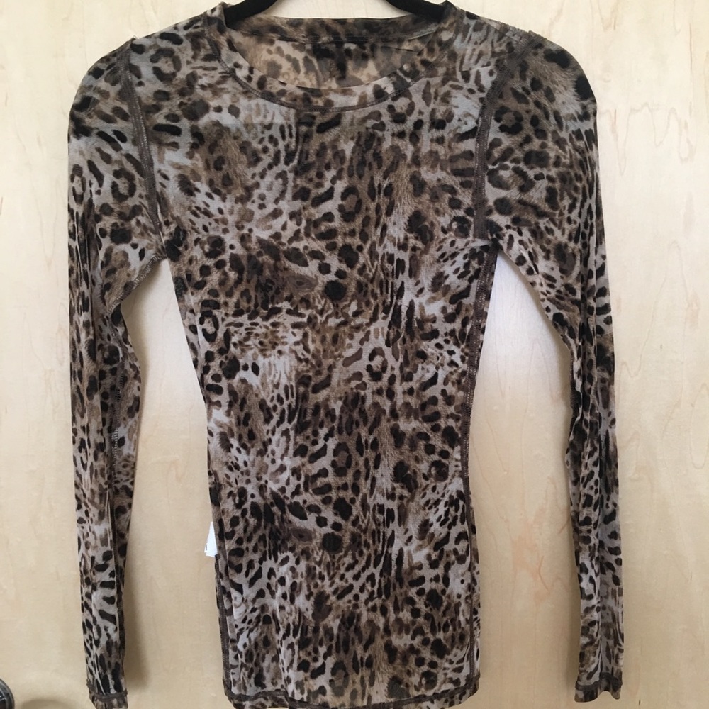 Karen Kane sheer cheetah leopard XS top