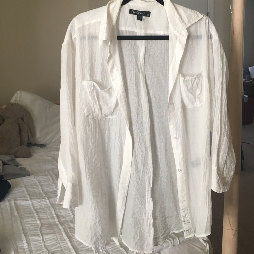 Elizabeth and James white button down