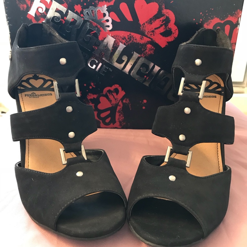 Fergalicious Strappy Wedge Heels