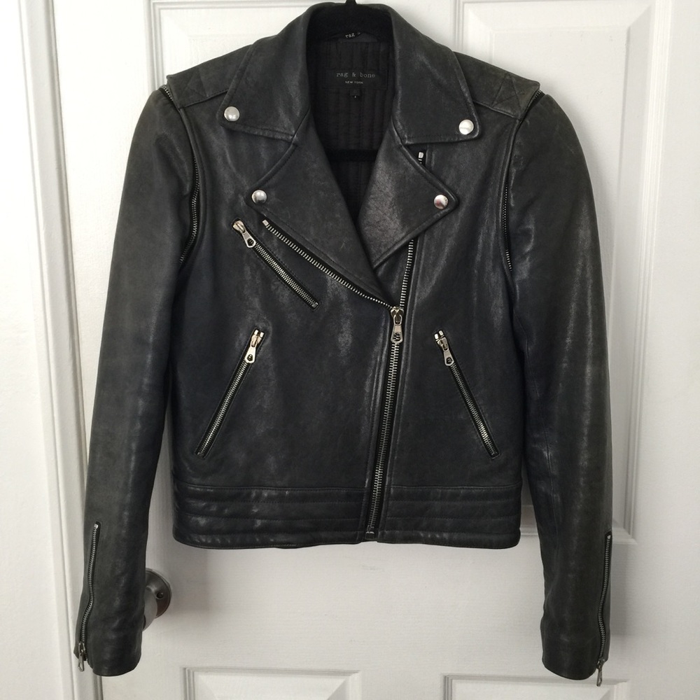 Rag & Bone Convertible Bowery Leather Jacket
