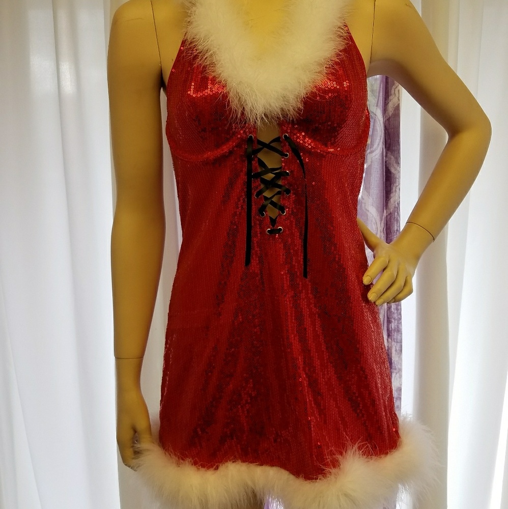 RED sparkly Christmas dress