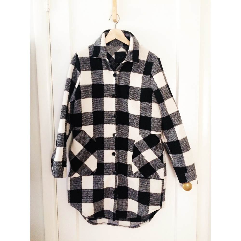 BB Dakota buffalo plaid flannel jacket car coat