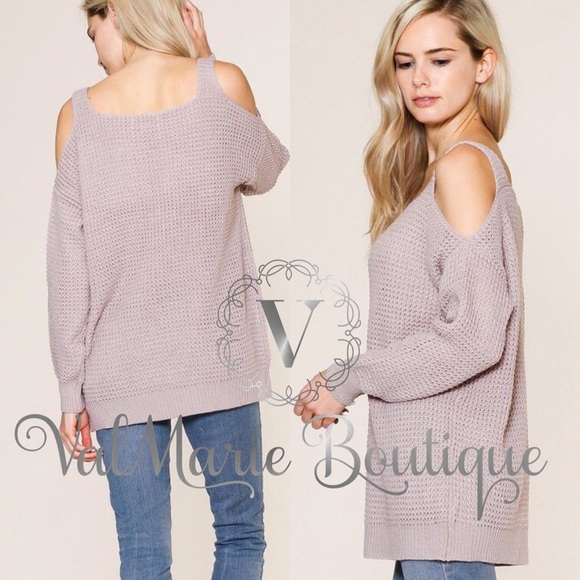 Light Knit Cold Shoulder Sweater - Picture 2 of 2
