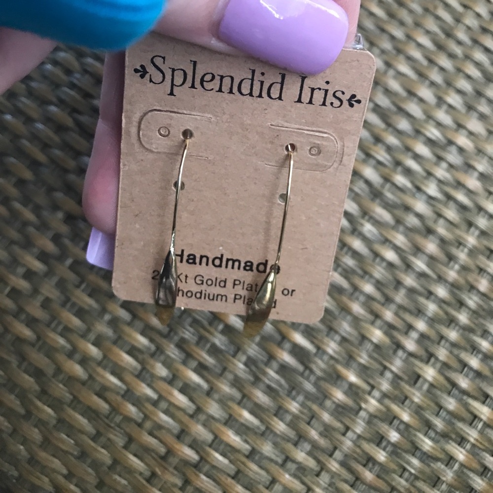 Splendid iris gold earrings - Picture 2 of 3