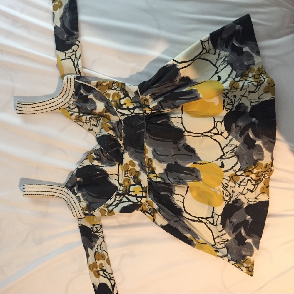 Yellow and Gray peplum blouse