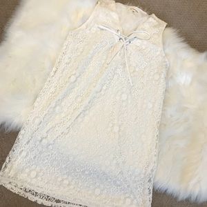 Short white lace dress