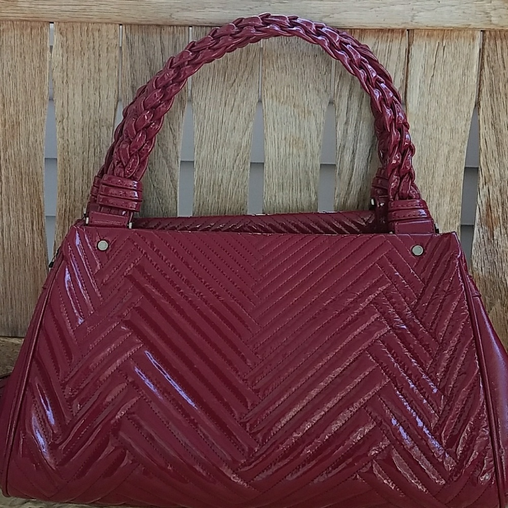New Cole Haan purse patent leather raspberry red