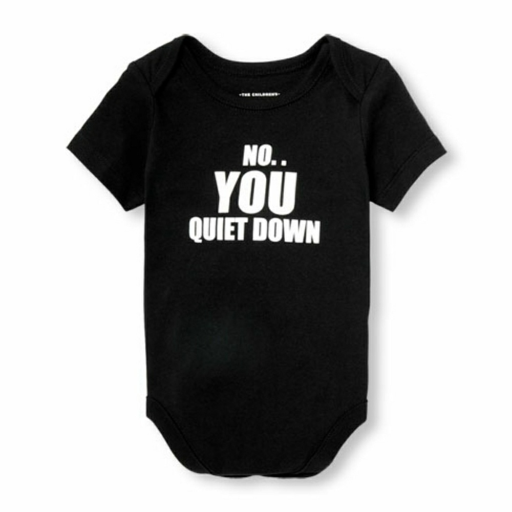 Baby quote short sleeve Onesie black and white