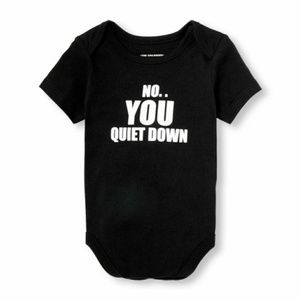 Baby quote short sleeve Onesie black and white