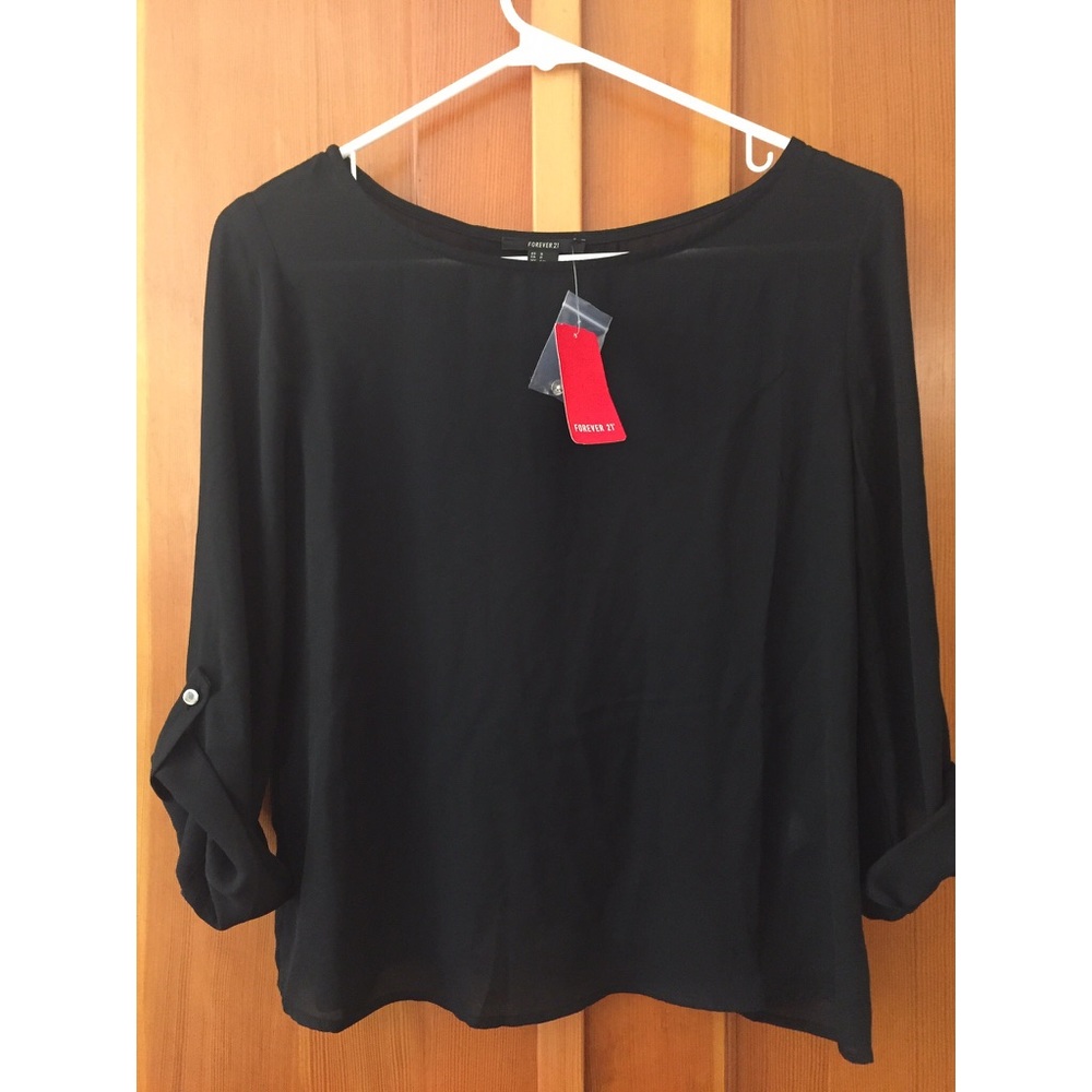 Forever 21 black split back shirt
