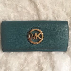 Authentic teal Michael Kors wallet