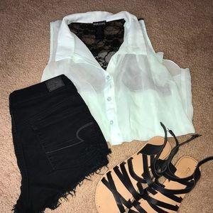 Button Up Tanktop Blouse