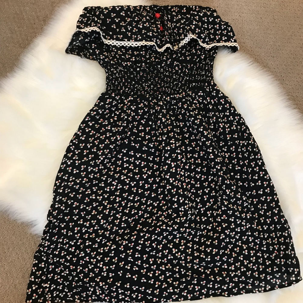 Maxi flower strapless dress