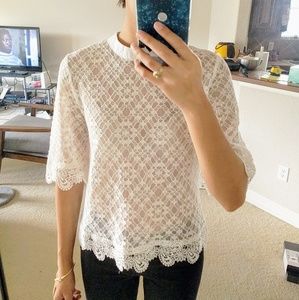 Semi Sheer Lace Blouse