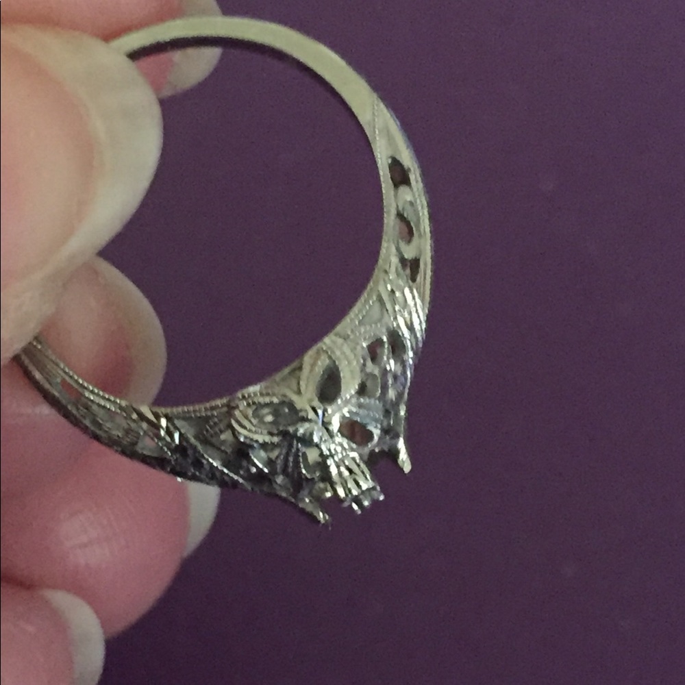 18k White gold Art Deco ring mount