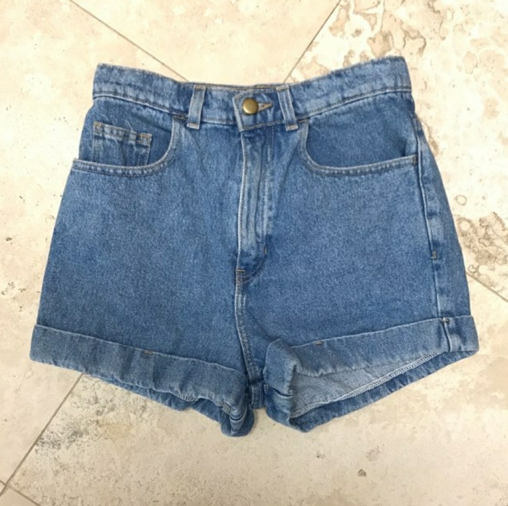 High waisted denim shorts