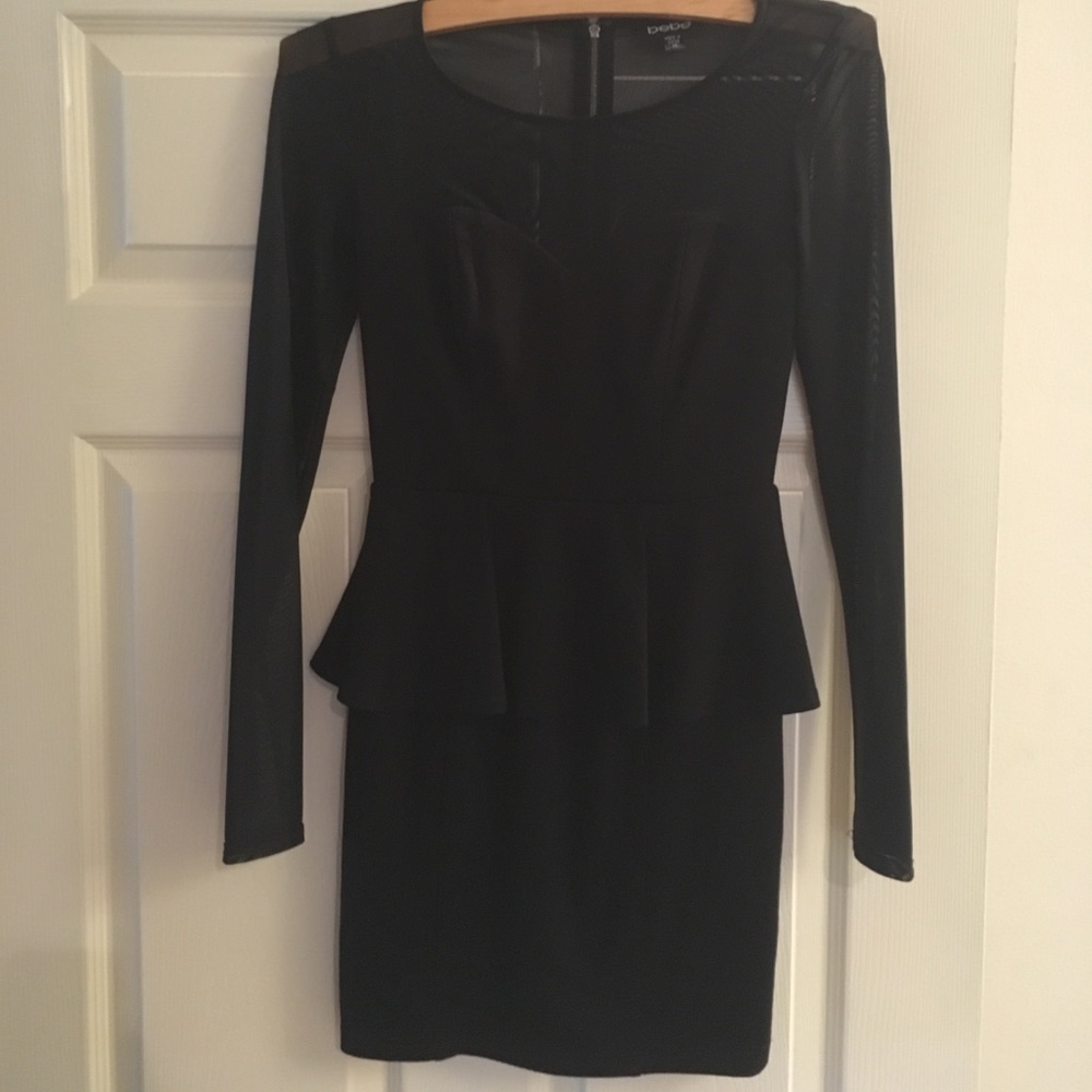 Bebe black peplum dress