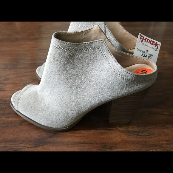 Beige slides with peep toe - Picture 3 of 5