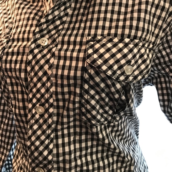 EIGHTY EIGHT SZ L L/S BLACK WHITE CHECKER GINGHAM - Picture 2 of 5