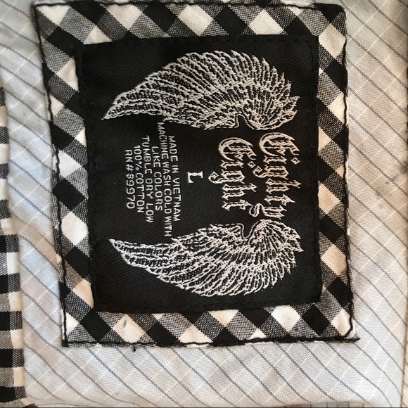 EIGHTY EIGHT SZ L L/S BLACK WHITE CHECKER GINGHAM - Picture 5 of 5