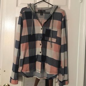 Pink and grey flannel