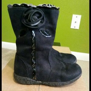 Nina infant girls black boots. 7T