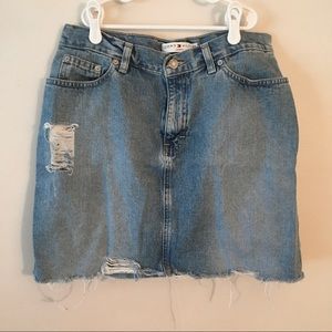 Distressed Tommy Hilfiger Denim Skirt