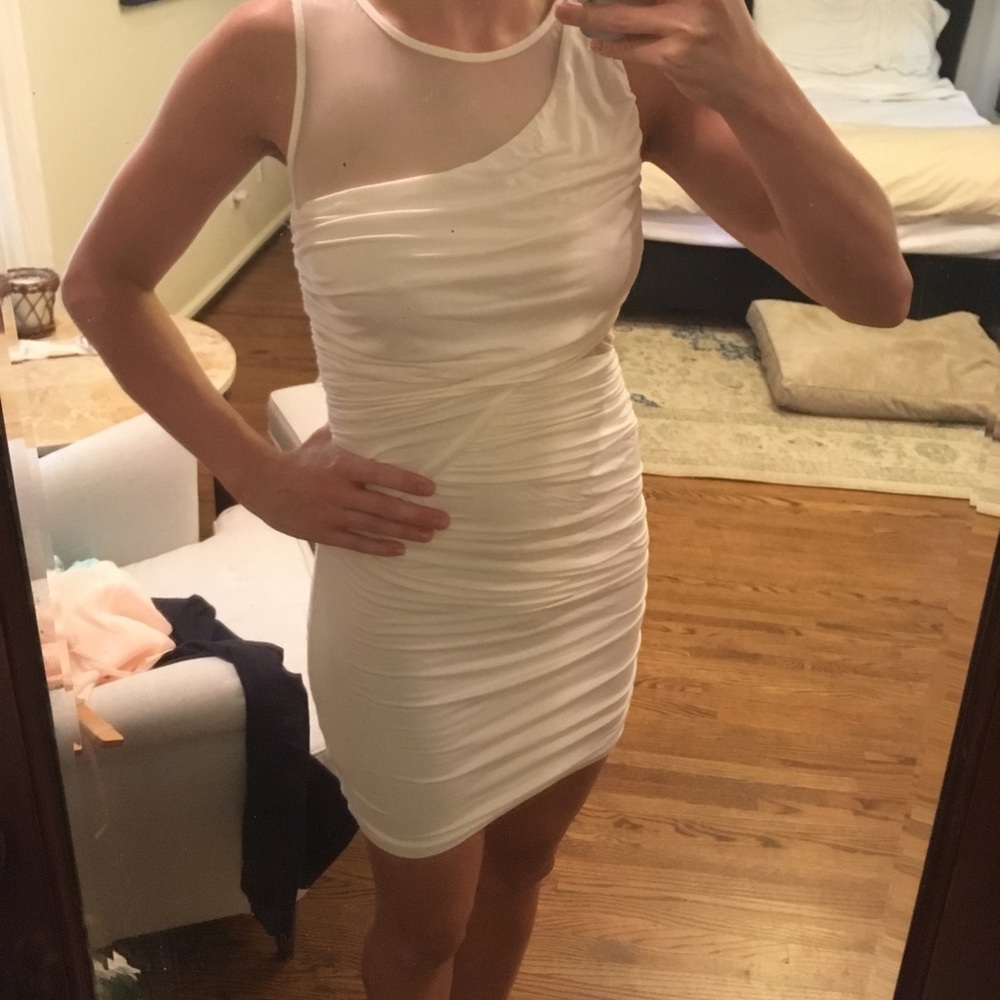 Bebe white cut out dress. Size S