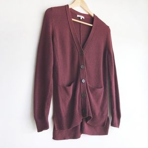 Madewell Burgundy Knit Cardigan