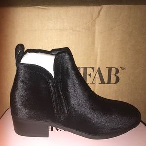 Black velvet booties