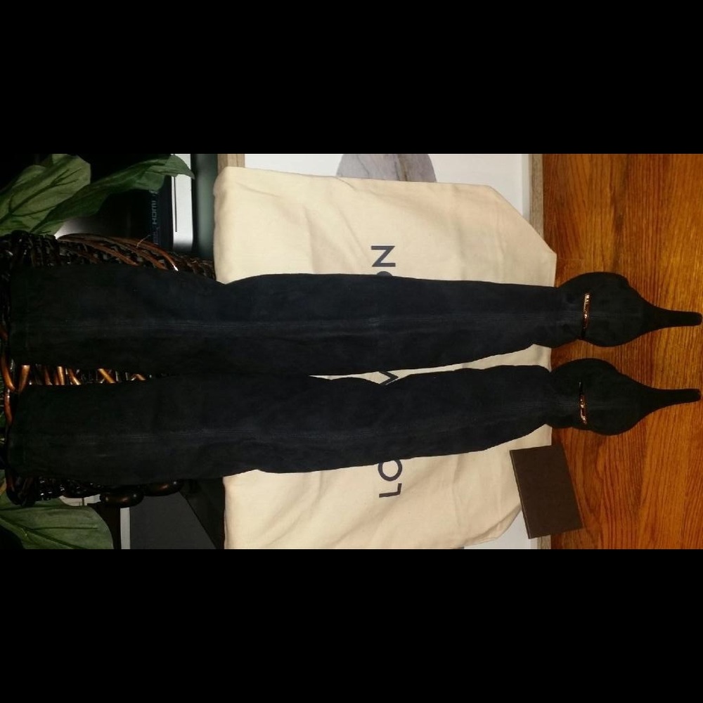 Auth Louis Vuitton Goatskin Thigh High Suede Boots - Picture 3 of 5