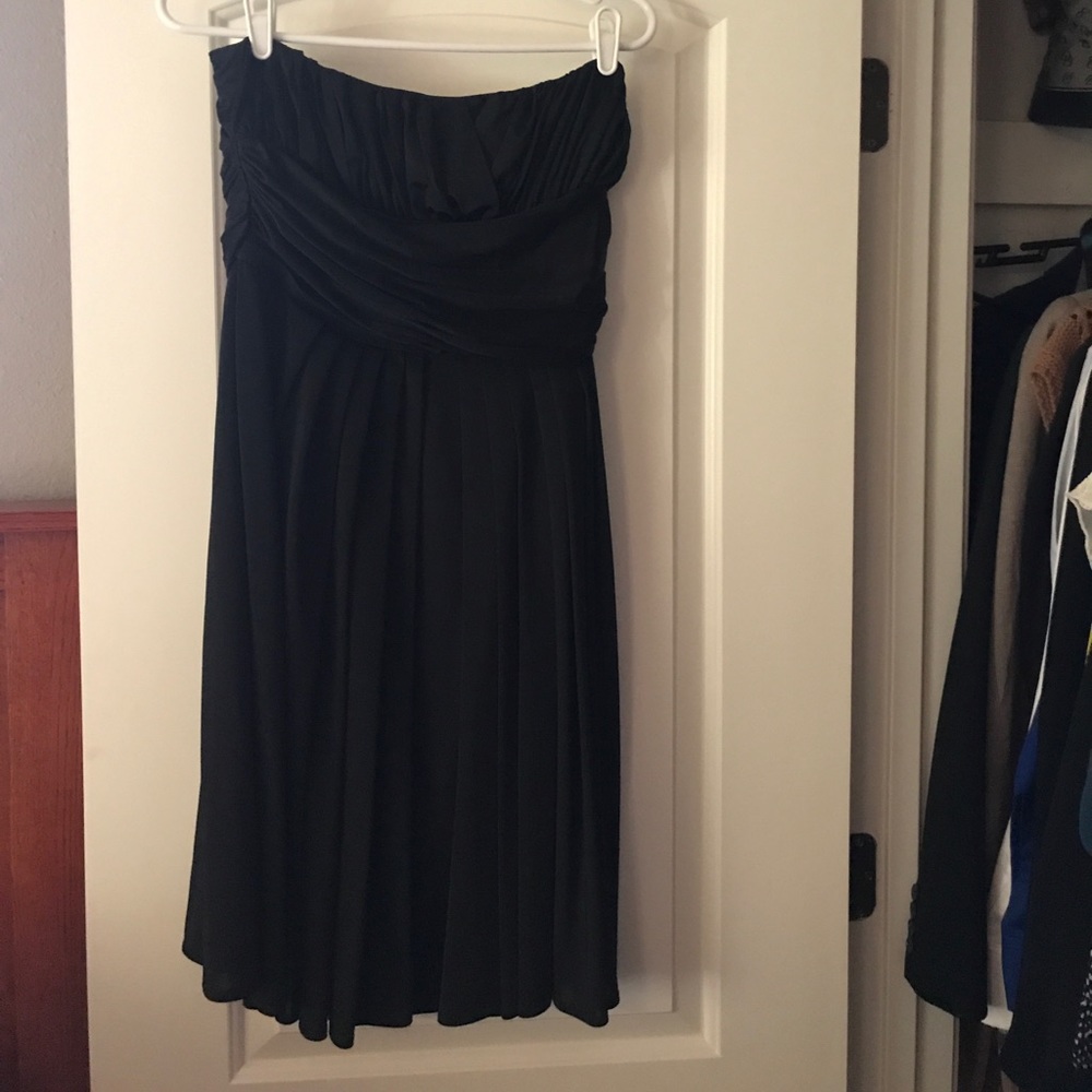 Fun short black satin dress