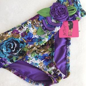 Floral Betsey Johnson Print Bikini Bottom