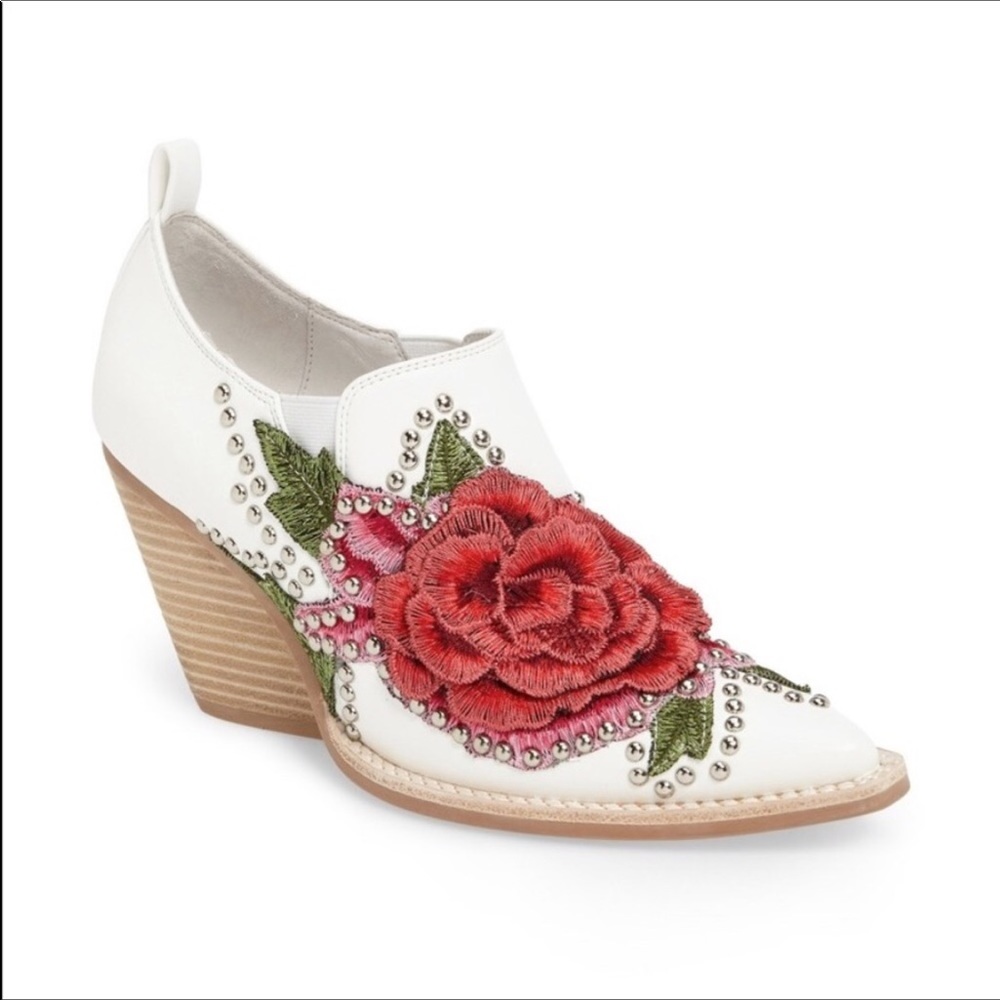 Jeffery Campbell Roseola Ankle Booties White/Red