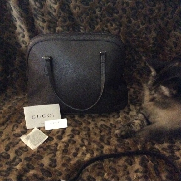 dark chocolate brown leather authentic Gucci bag - Picture 7 of 7