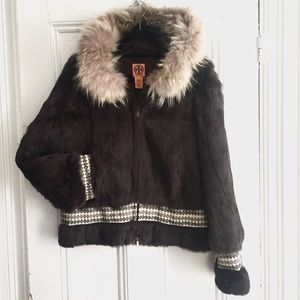 Tory Burch Rabbit Fur Jacket