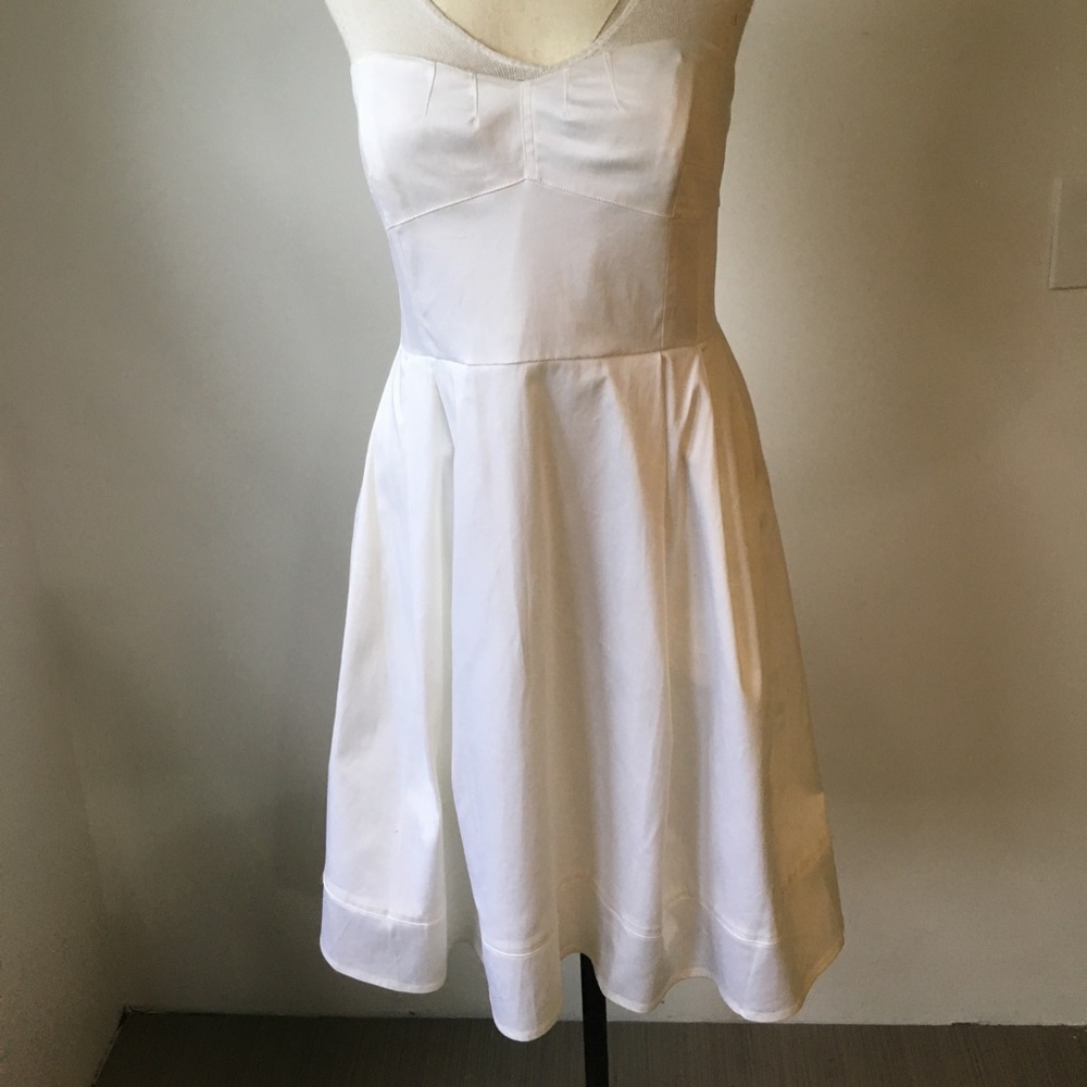 White Calvin Klein strapless dress