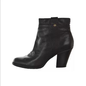 Leather Black Ankle Bootie