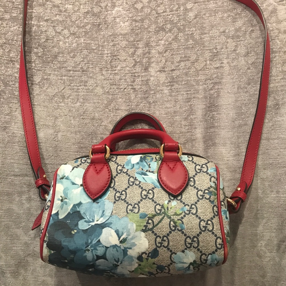 Gucci blue floral print mini bag