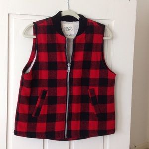 Buffalo plaid women's vest