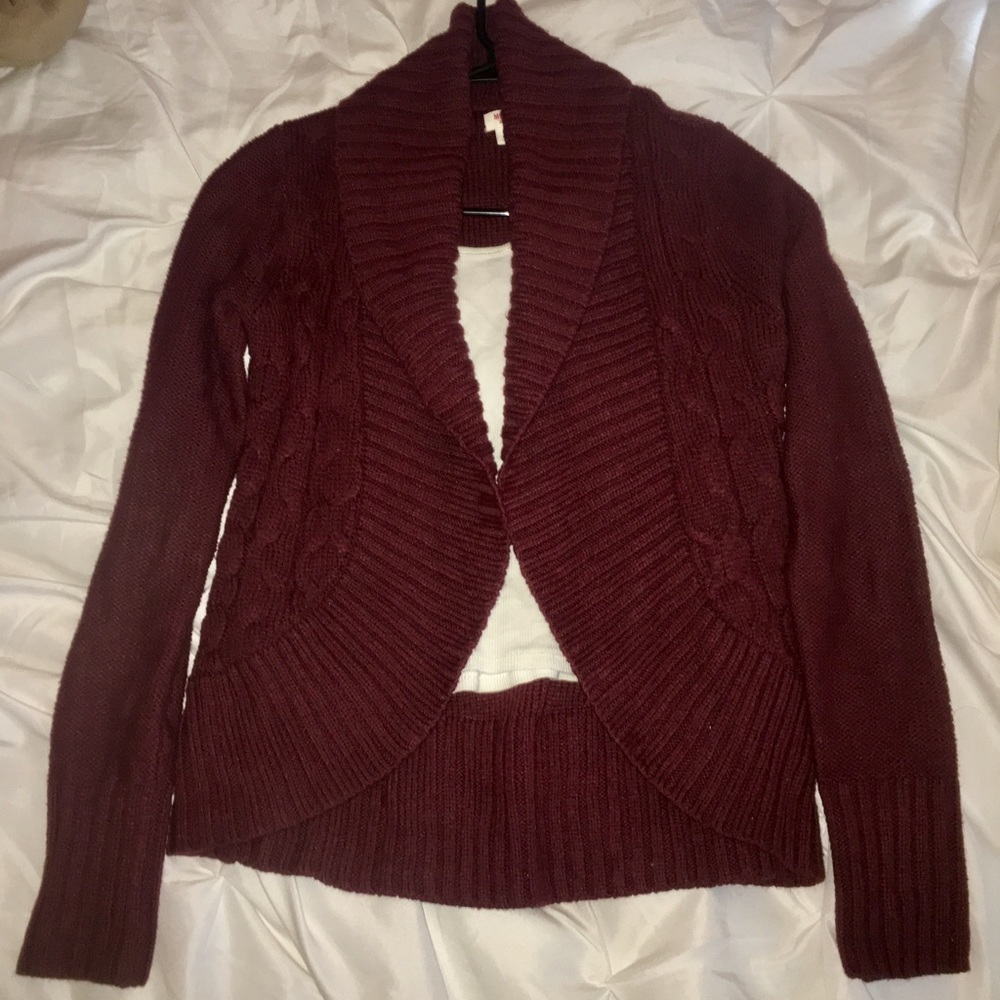 Maroon woven cardigan from target