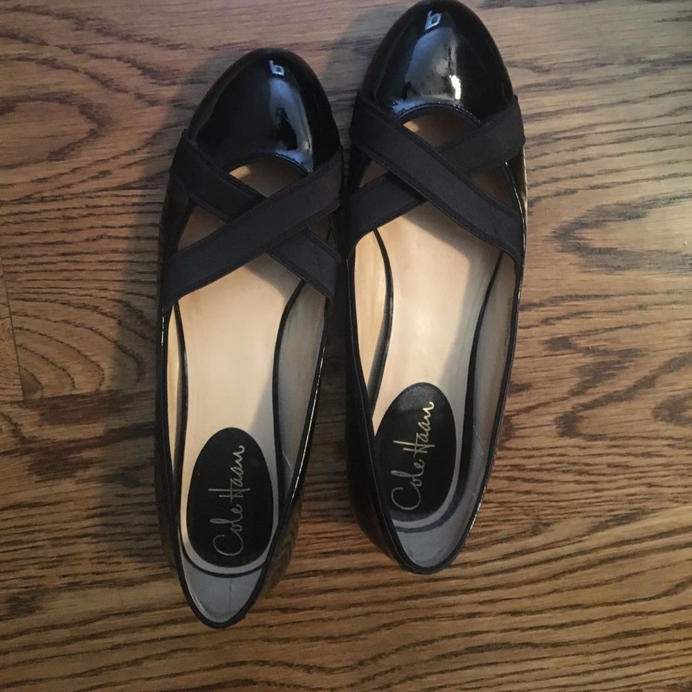 Cole Haan black glossy ballet flats