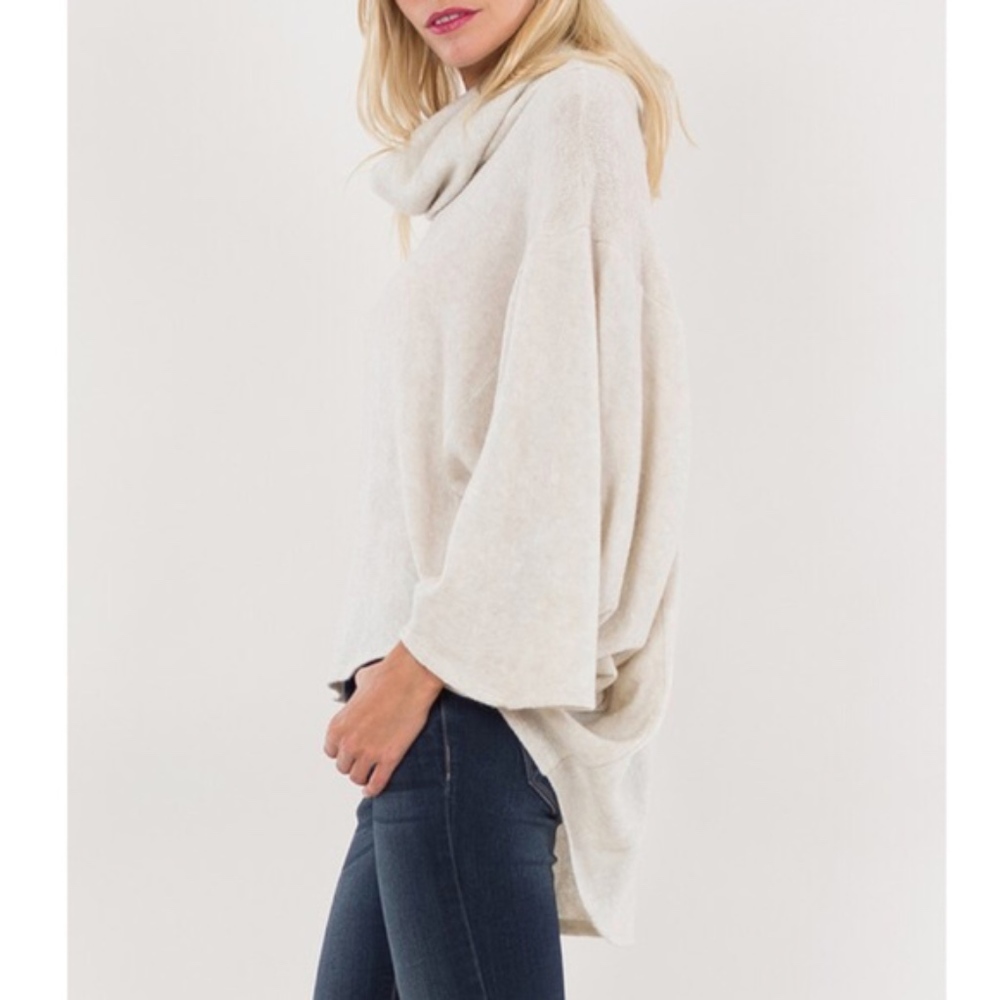 Charcoal Dolman Sleeve Cowl Neck Sweater sold - Picture 5 of 6