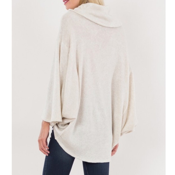 Charcoal Dolman Sleeve Cowl Neck Sweater sold - Picture 4 of 6