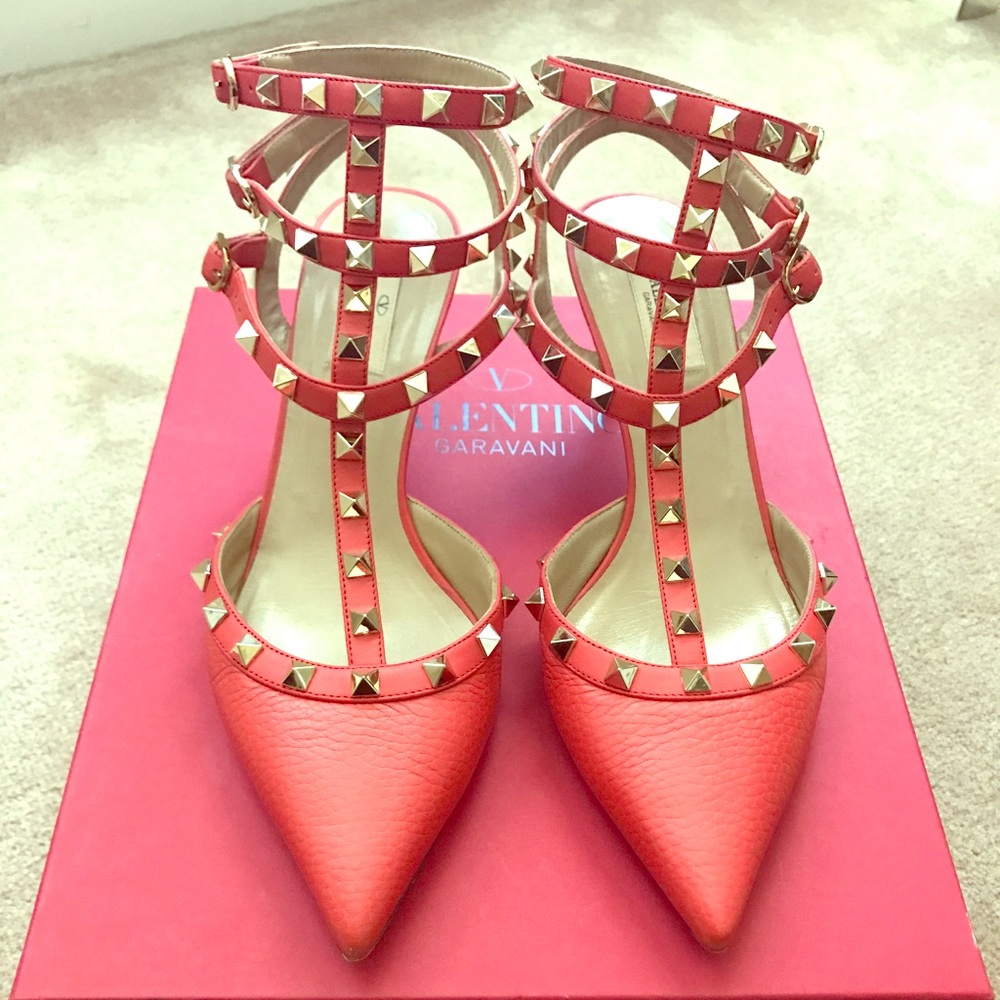Valentino Rockstud Coral SZ 39.5 - Picture 1 of 8