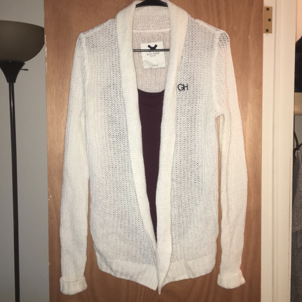 White loosely woven cardigan from Gilly Hicks