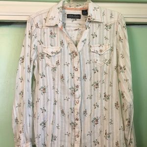 🌻Vintage/western pearl-snap blouse