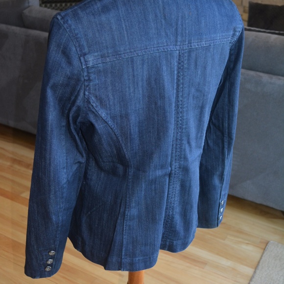 DANA BUCHMAN STRUCTURED BLUE DENIM BLAZER - Picture 3 of 5
